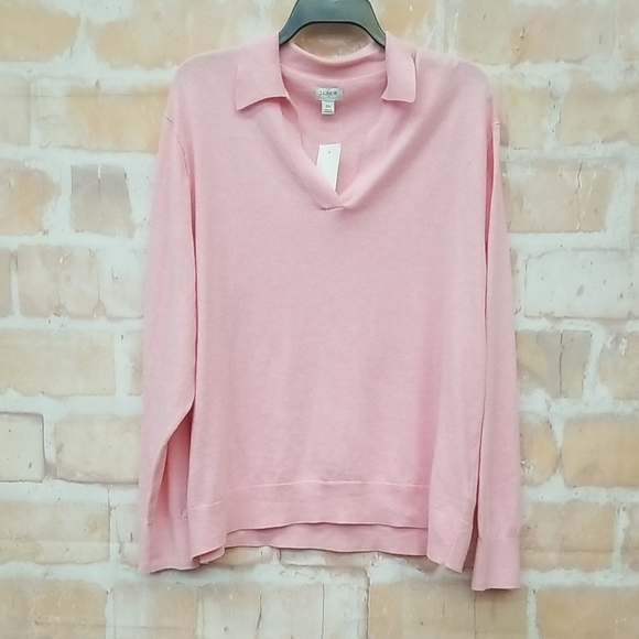 J. Crew Sweaters - J. Crew Soft Pink Collared Sweater
